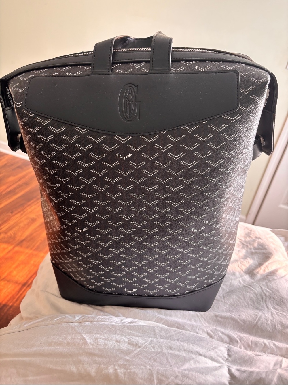 Goyard Black Chevron Backpack